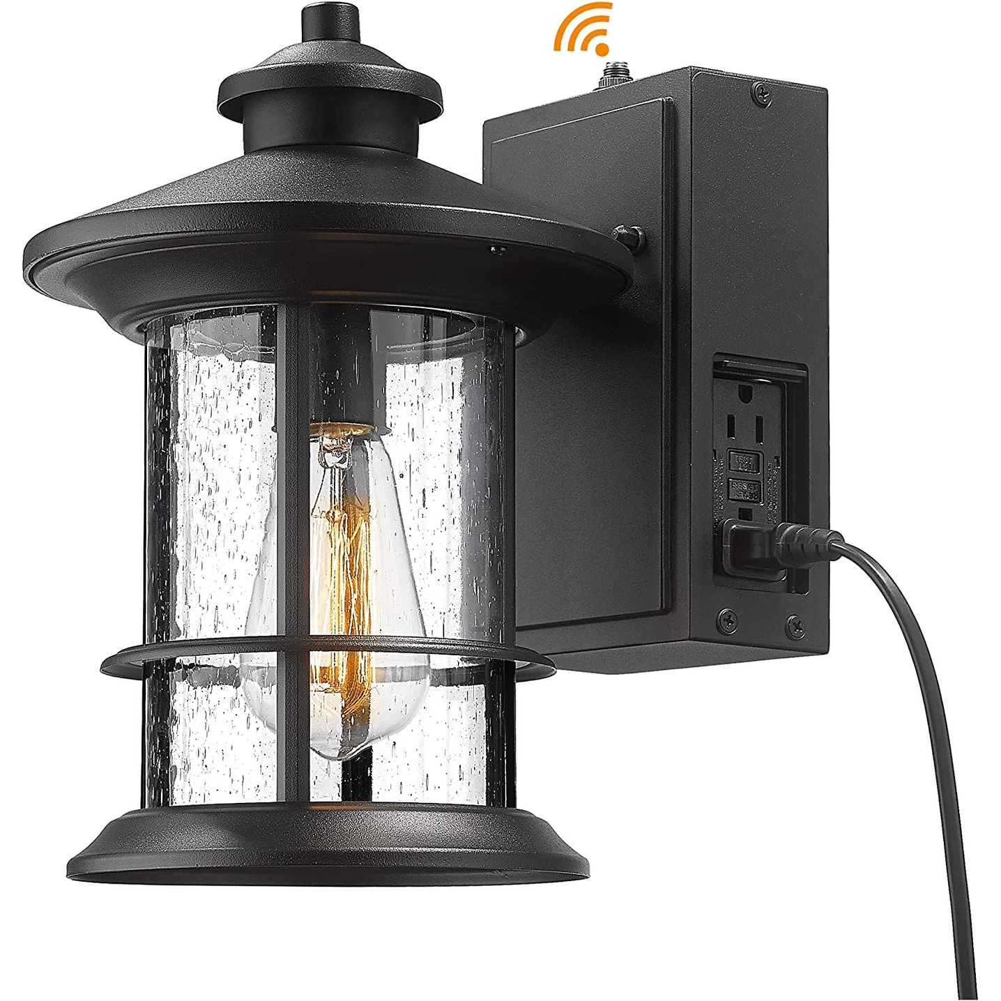 Porch light with plug outlet on sale