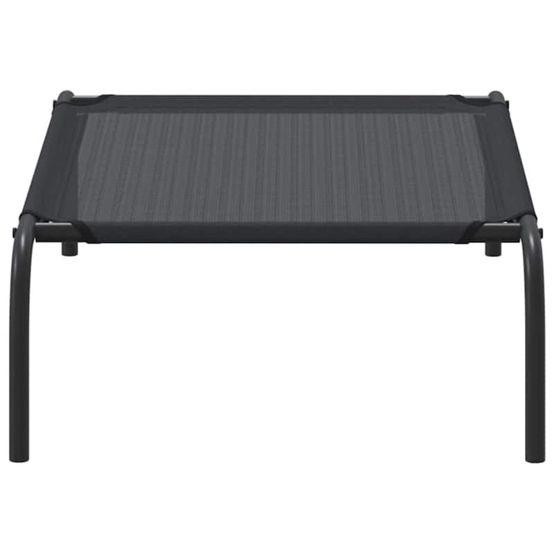 vidaXL Elevated Dog Bed Raised Dog Cot Puppy Sleeping Bed Black Textilene