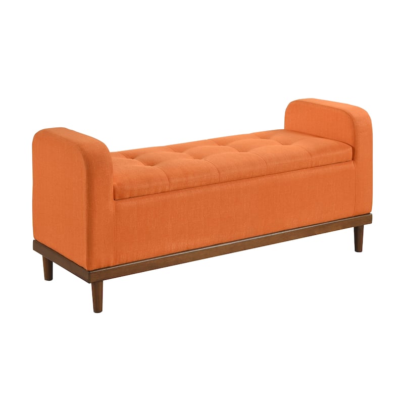 Brighton Fabric Lift Top Storage Bench - Orange