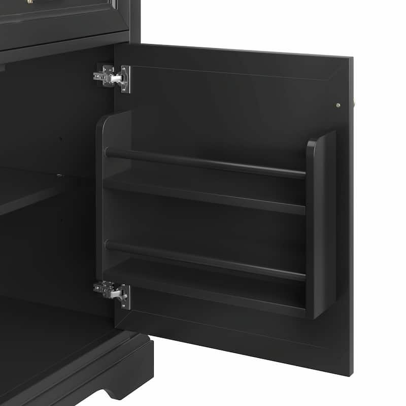 36-Inch Bathroom Vanity with Ceramic Sink Top - 4 Drawers and 1 Soft-Close Door