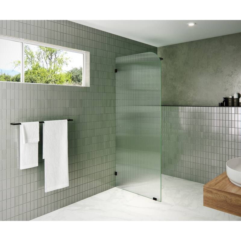 Glass Warehouse FL-RAD-30-L Aurora 78" High x 30" Wide Shower Screen