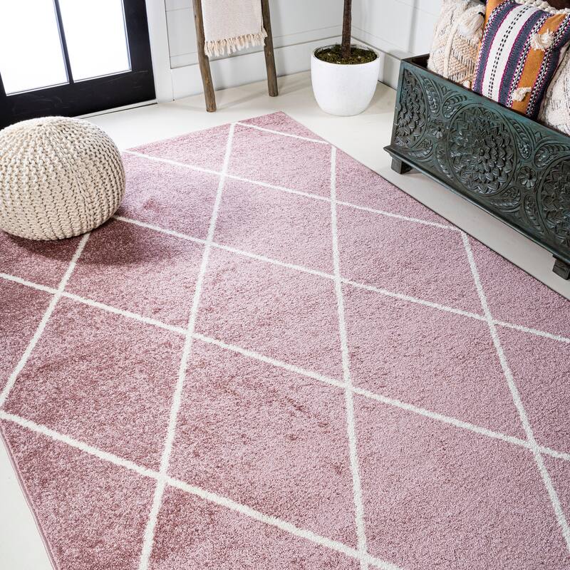 JONATHAN Y Viscon Minimalist Diamond Trellis Area Rug