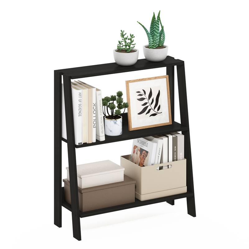 26.67 in. Tall Espresso Wood 3-Shelf Bookcase