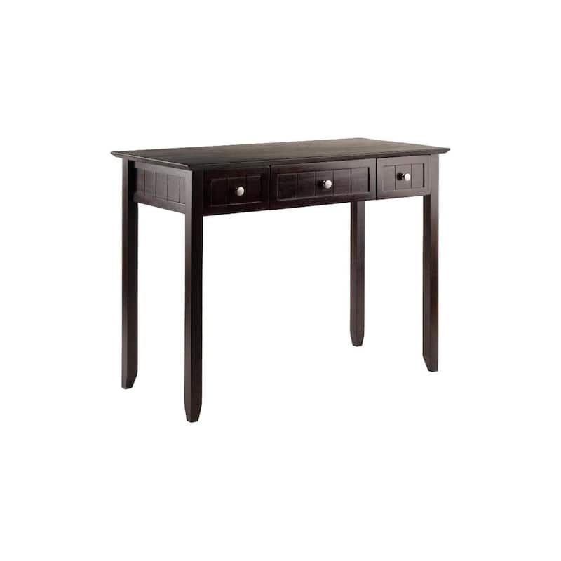 Writing Desk with Storage - 42 Inch Artistry Desk, Coffee Finish, 3 Drawers, Home Office Desk