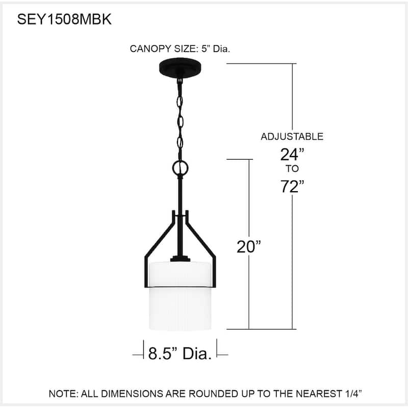 Seymour 1-Light Matte Black Mini Pendant Light