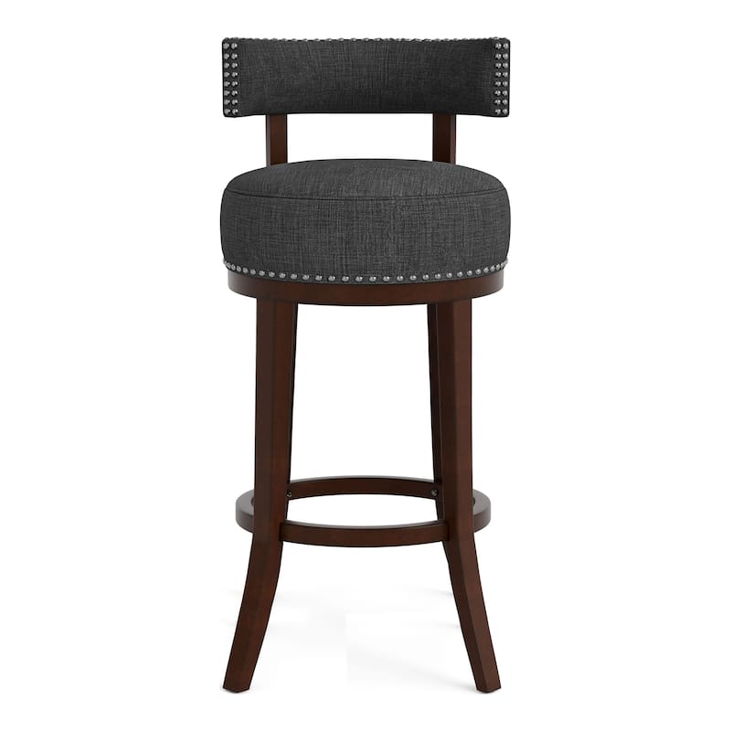Fendeson Transitional Nailhead Swivel Barstool (Set of 2) by Furniture of America