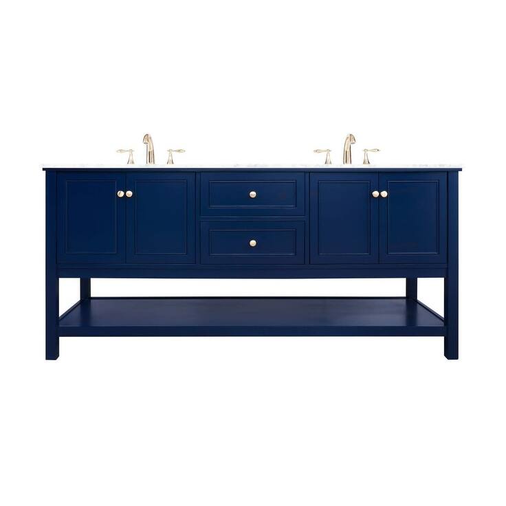 Elegant Lighting VF27072D Metropolis 72" Free Standing Double Basin - Blue - Painted