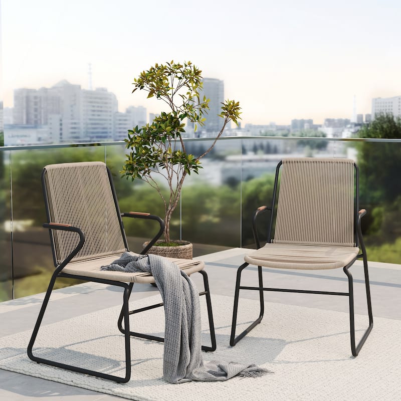Outdoor Chair Set of 2 - Light Brown