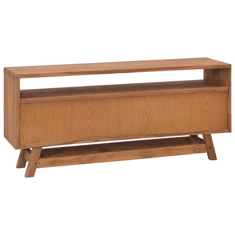 vidaXL TV Cabinet 43.3"x11.8"x19.7" Solid Teak Wood - 43.3" x 11.8" x 19.7" - 43.3" x 11.8" x 19.7"