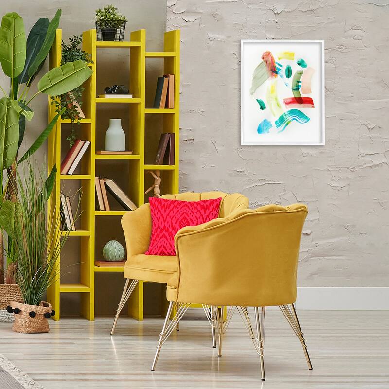 Stupell Modern Curved Brush Strokes Framed Giclee Art Design By Gemma Bardot
