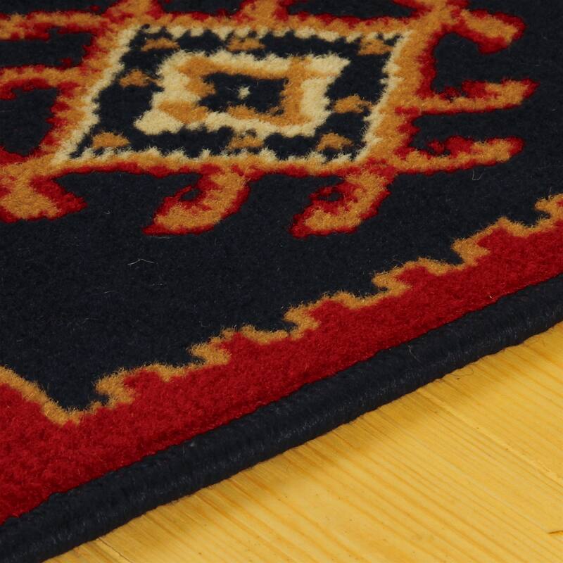 Geometric Bohemian Rustic Power-Loomed Area Rug by Superior - 2' 7" x 8' - Black