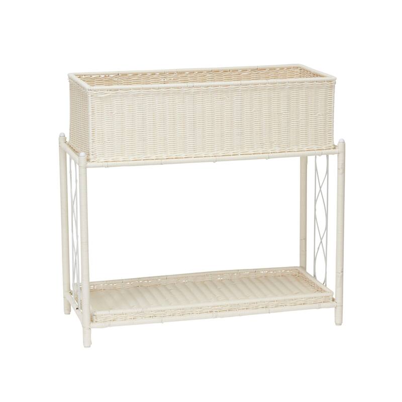 Household Essentials Raised 2-Tier Plant Stand with 2 Interchangeable Shelves