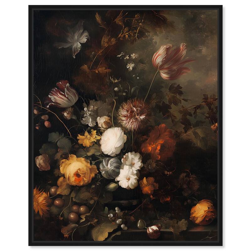 Shadowed Petal Secrets II Canvas by Art Remedy - Black - 24" x 30"