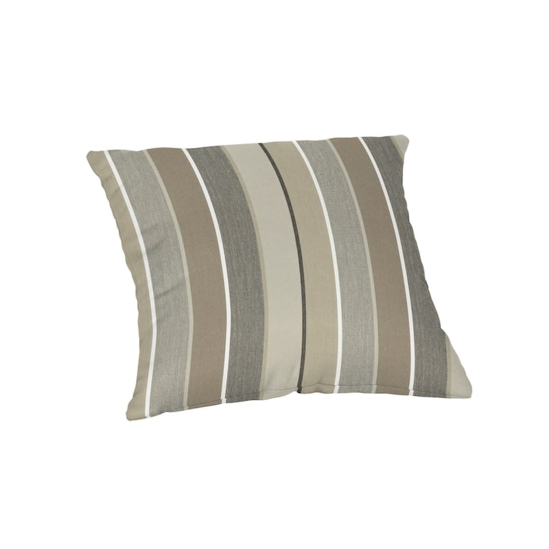 Sunbrella 20 inch Square Stripe Outdoor Throw Pillow - Milano Char
