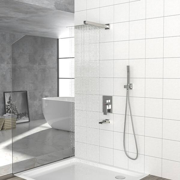 Tub Spout Rain Shower Head With Handheld Shower System Overstock 34017708