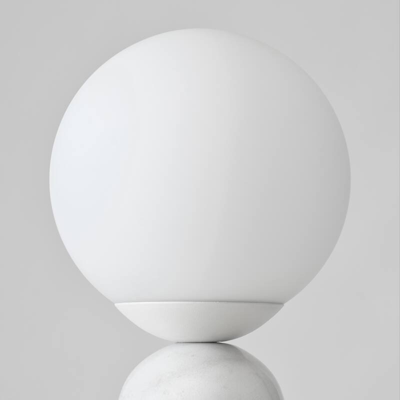 Brightech Mila Tall 15 in. White Mid-Century Modern Integrated LED Bedside Table Lamp with Built-In 3-Way Dimmer (2-Pack)