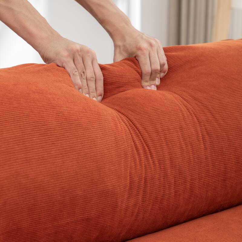 Versatile Lazy Sofa Corduroy Chaise Lounge Floor Couch Composed of 5 Cylindrical Pillows with Adjustable Straps