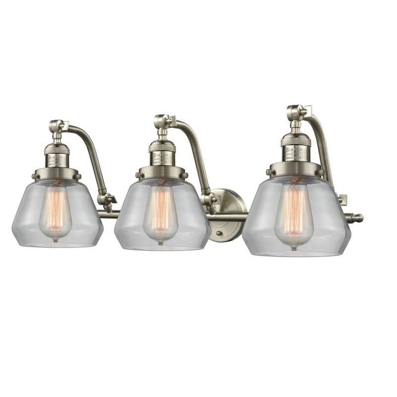 Innovations Lighting Fulton 3 Light 28" Wide Bathroom Vanity Light - Satin Brushed Nickel / Clear