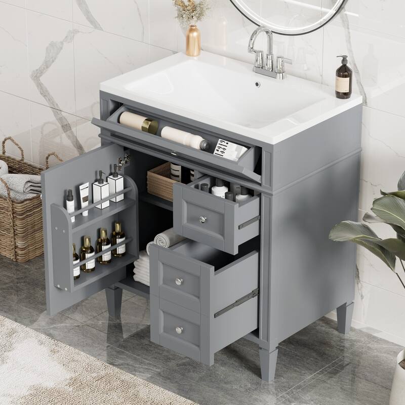 30"Wall Mounted Bathroom Vanity with Resin Sink