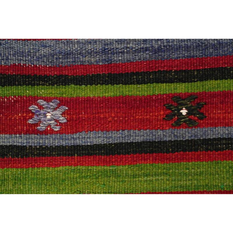 Hand Woven Oriental 100% Wool Carpet Southwestern Tribal Multi-Colored Kilim Area Rug - 7' 9'' X 5' 2''