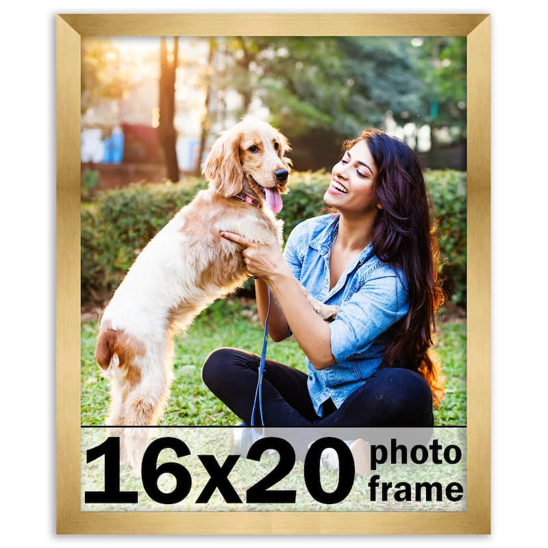 16x20 Frame Gold Bronze Modern Solid Wood Picture Frame | 0.75 Inch