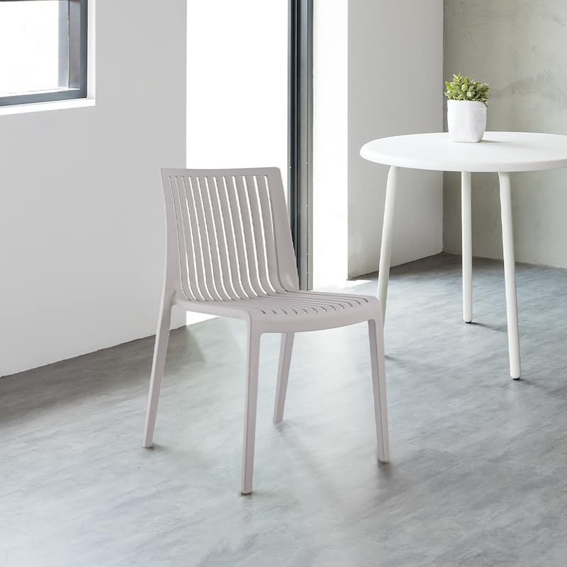 Lagoon Milos Resin Stackable All Weather Side Chair Set of 2