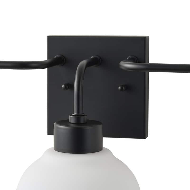 Modern 3-Light Wall Sconce with White Glass Shades for Bathroom Vanity
