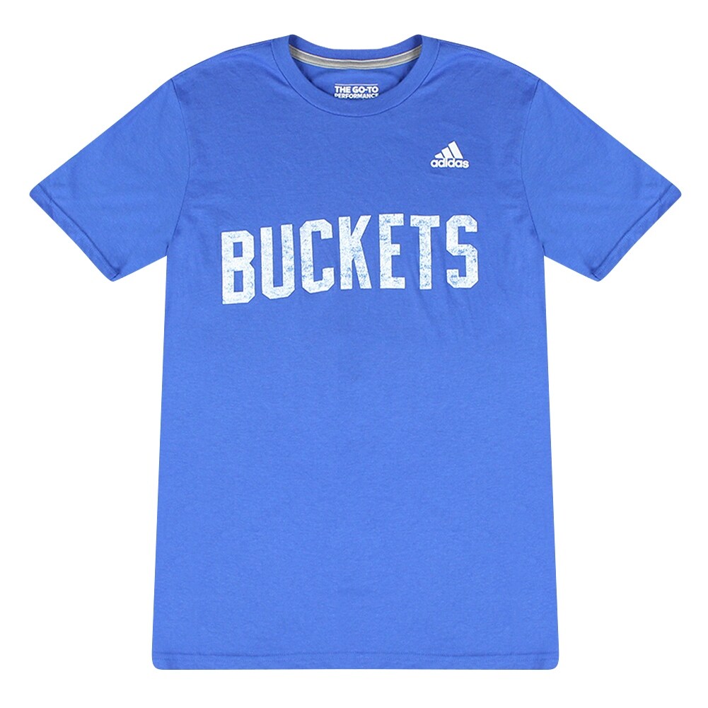 Shop Adidas Basketball Buckets Men S Blue T Shirt White
