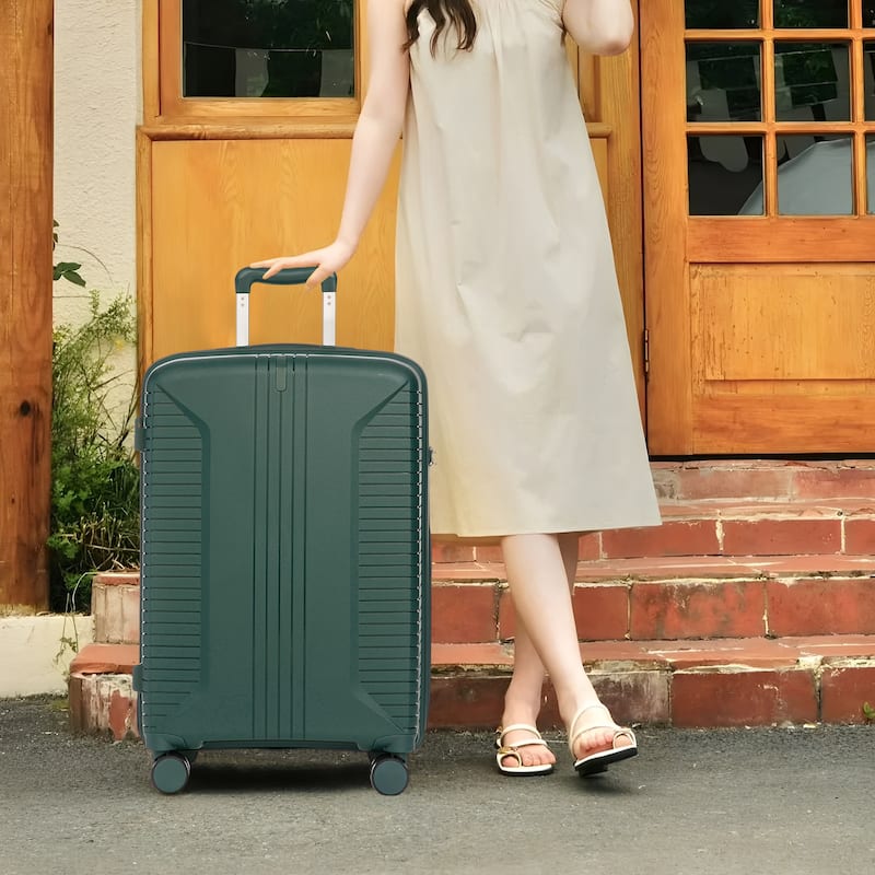 3-Piece, Modern Luggage Sets, Multi-functional Luggage with Spinner Spinner and Combination Lock, for Boarding Travel, Emerald