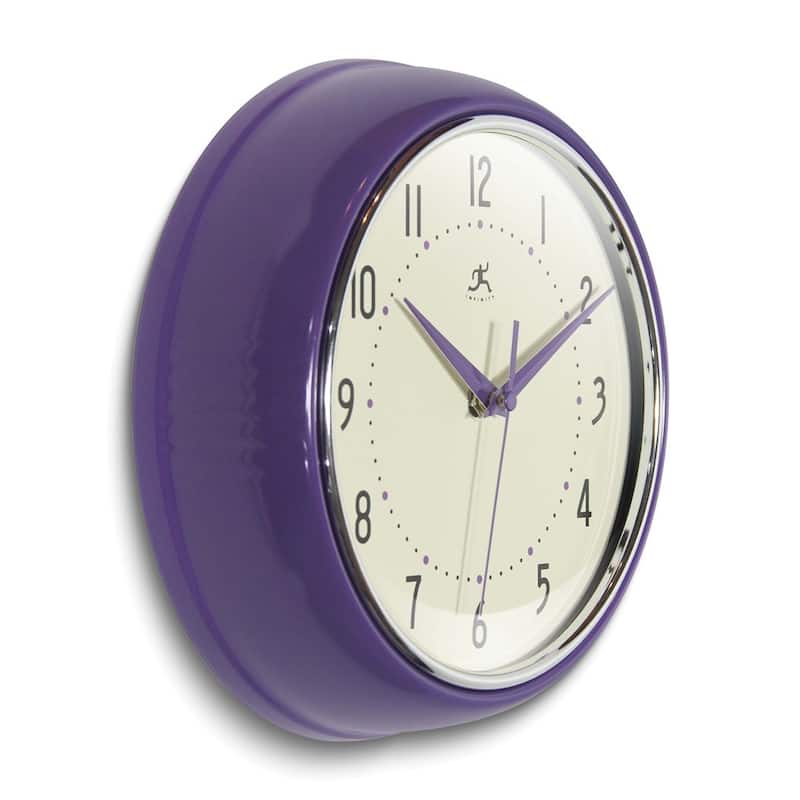 Curata Retro Purple Metal Quartz Wall Clock with Silent Movement