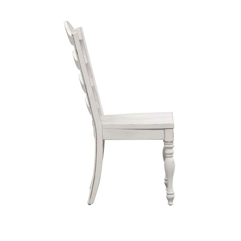 Magnolia Manor Antique White Ladder Back Side Chair (Set of 2)