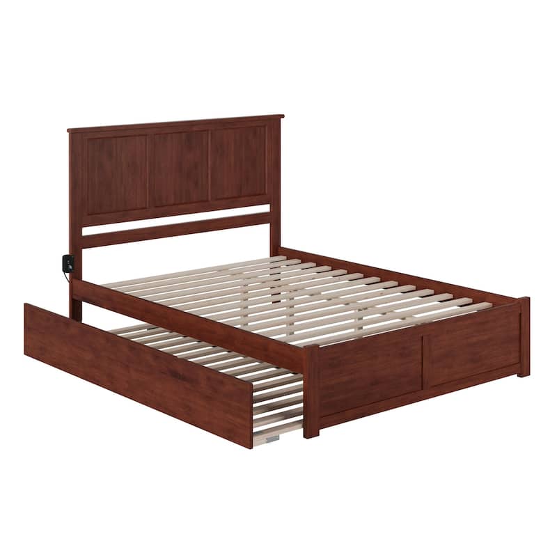 AFI Madison Platform Bed with Footboard & Twin XL Trundle