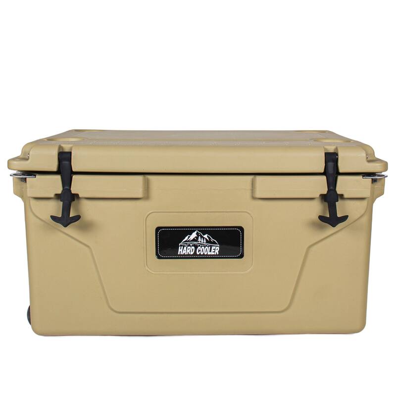 110 Quart Khaki Cooler, Rotomolded Insulated Ice Chest, Heavy-Duty Hard Shell Cooler with 6-10 Day Ice Retention for Camping - White