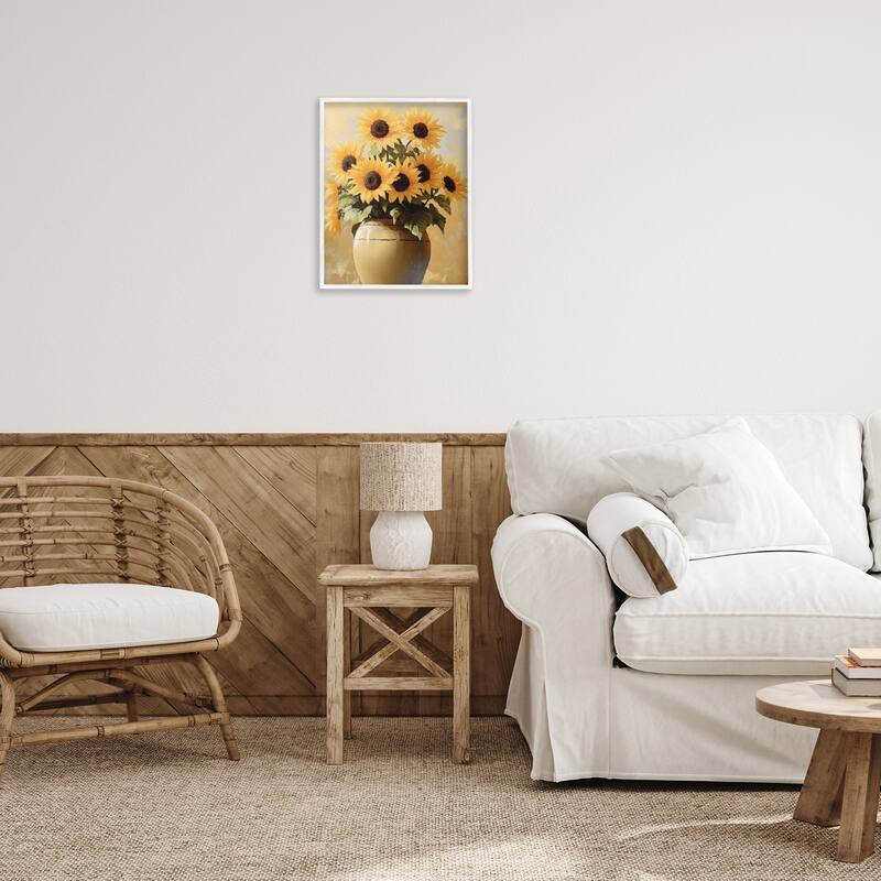 Stupell Sunflower Pot Still Life Framed Giclee Art Design By Franklyn Gregory
