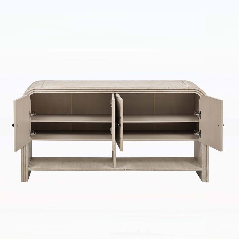 Contemporary Console Table with Woven Wood Slats for Entryway,Hallway, Living Room