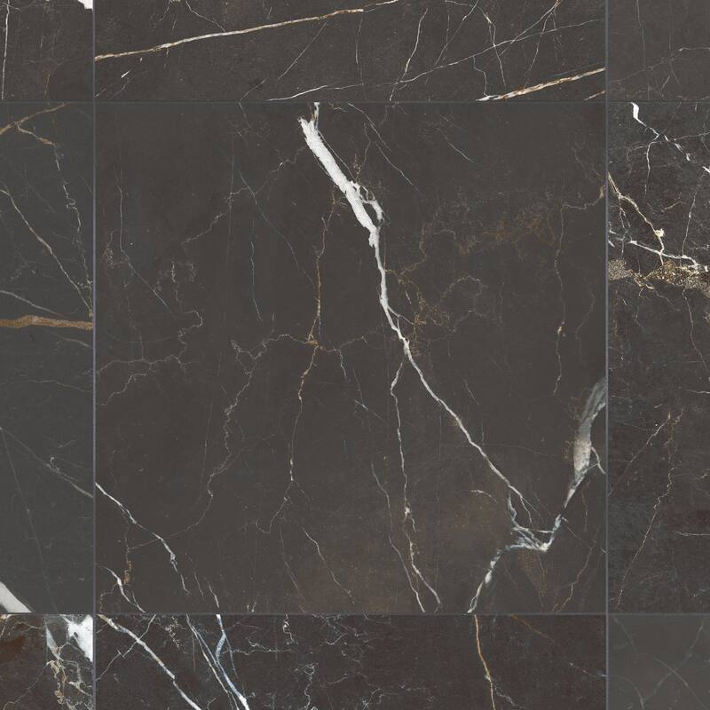 Merola Tile Reve Noir 23-1/2" x 23-1/2" Porcelain Floor and Wall Tile