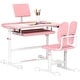 preview thumbnail 11 of 16, Qaba Kids Desk and Chair Set, Height Adjustable Kids School Study Desk and Chair Set with Tilt Desktop