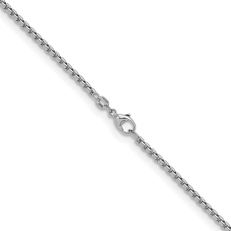Curata 925 Sterling Silver Rhodium 2.7mm Box Chain Necklace for Men