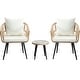 preview thumbnail 4 of 9, 3PCS Rattan Wicker Patio Conversation Set