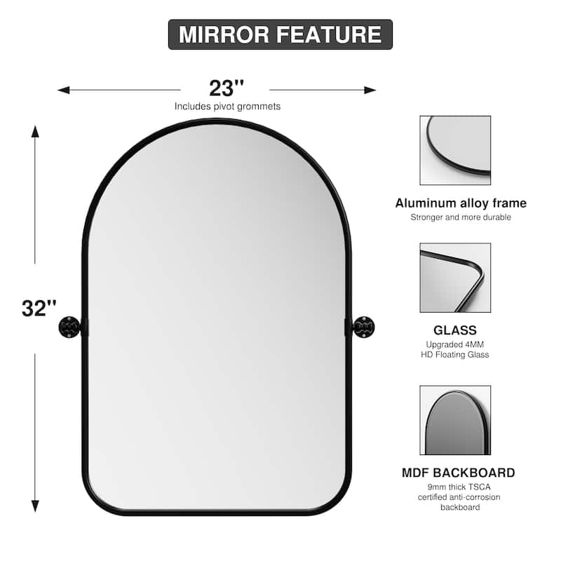 Iron Frame Arched Wall Mirror - 32*23