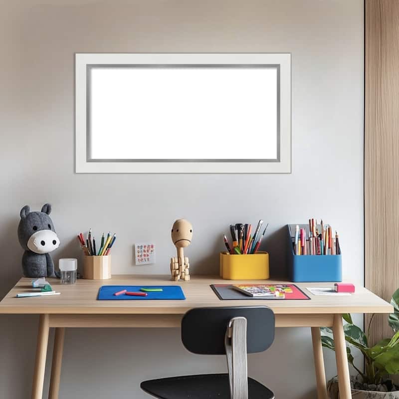 Amanti Art Eva Black Silver Narrow Framed Dry Erase Magnetic Board