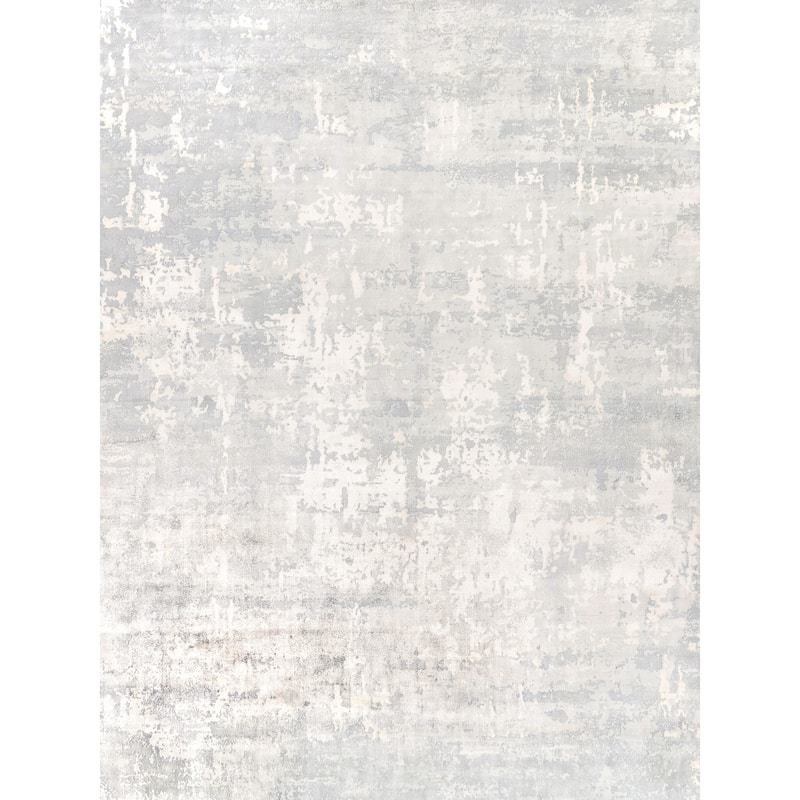 EXQUISITE RUGS Koda Hand-loomed Bamboo Silk Silver/Grey Area Rug.