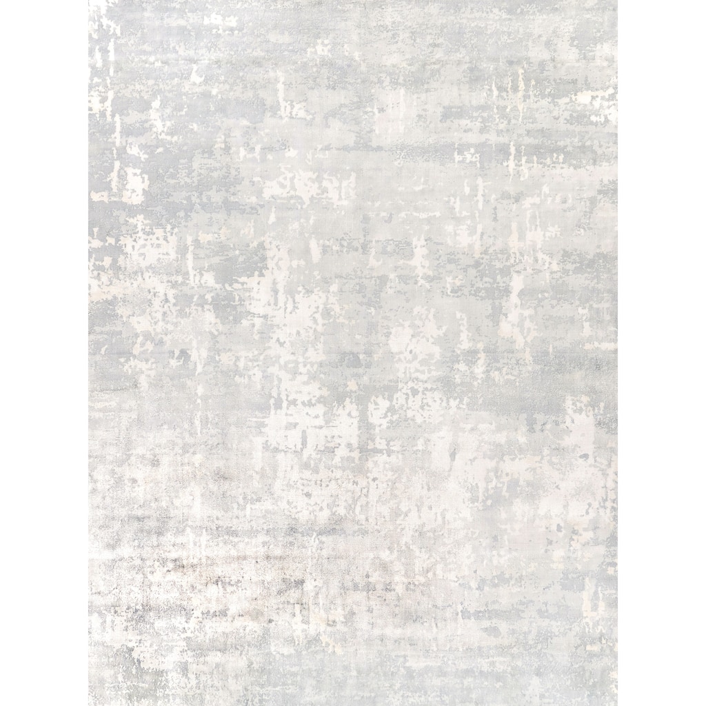 EXQUISITE RUGS Koda Hand-loomed Bamboo Silk Silver/Grey Area Rug.