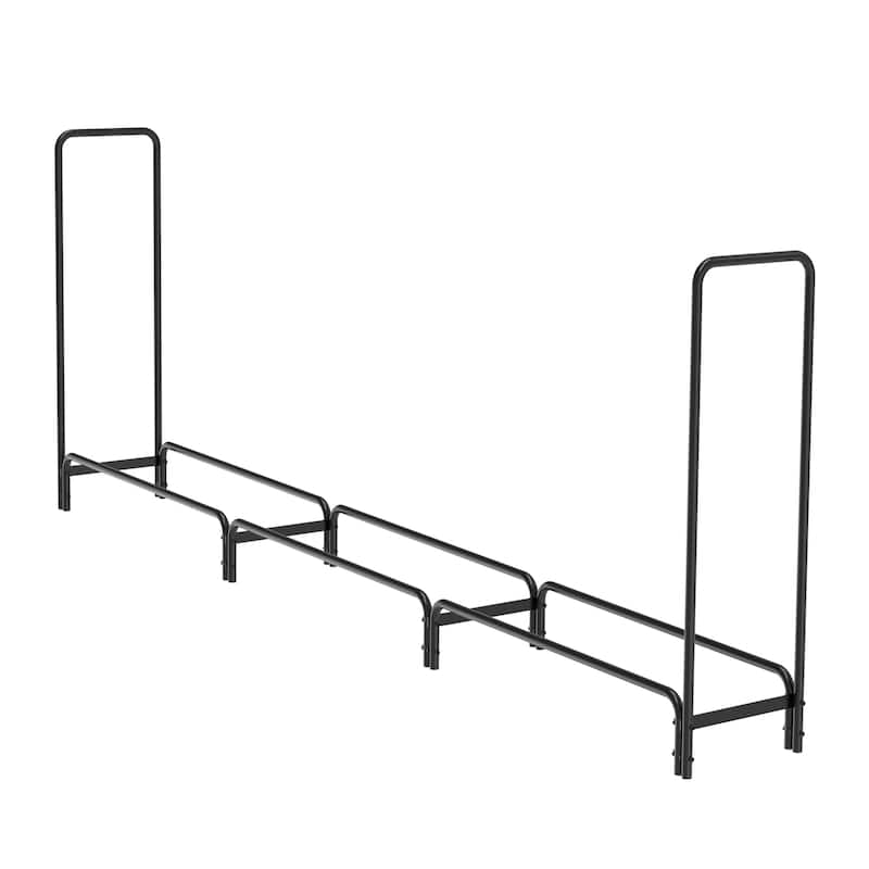 12 FT Long Firewood Log Rack Outdoor Heavy-Duty Metal Firewood Holder - 12 FT - 12 FT