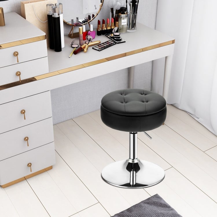 Adjustable Swivel Storage Vanity Stool with Removable Tray - 16.5" x 16.5" x 20-26"