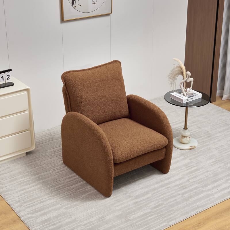 Modern Sherpa Accent Chair, Set of 1
