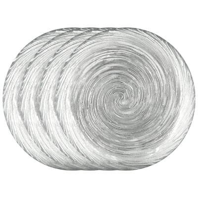 Versatile Glass Salad Plates with Vortex Pattern Perfect for Everyday Meals and Special Events