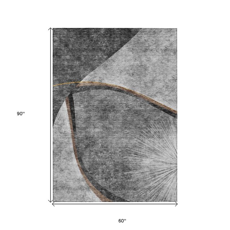 HomeRoots Abstract Transitional Rectangle Outdoor Rug