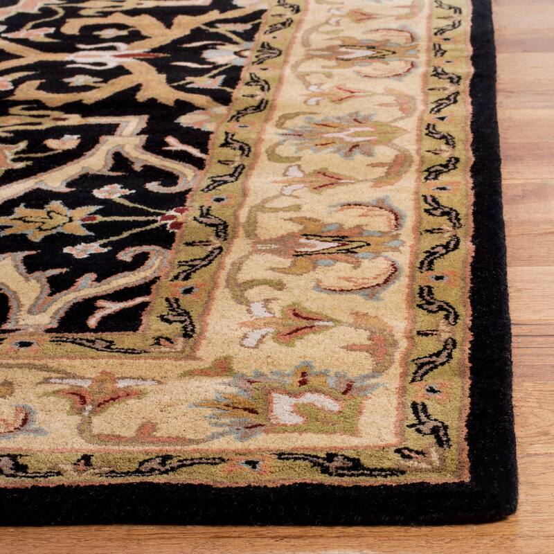 SAFAVIEH Handmade Heritage Abc Traditional Oriental Wool Rug - 5' x 8' - Charcoal/Beige