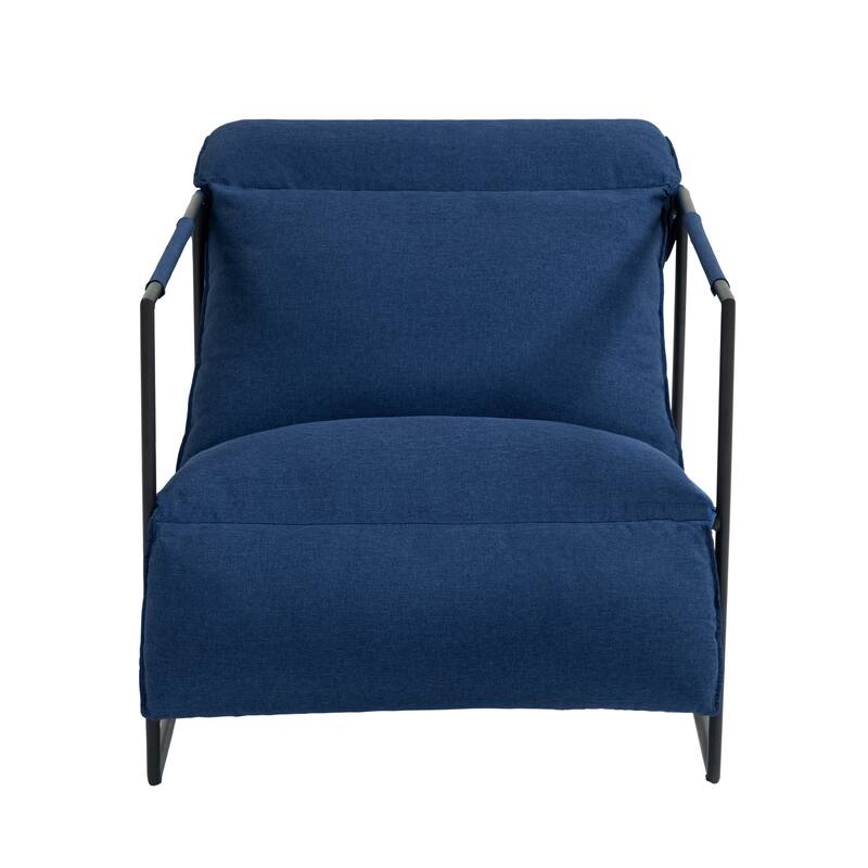 Metal Framed Sling Accent Chair with Bag Cushion